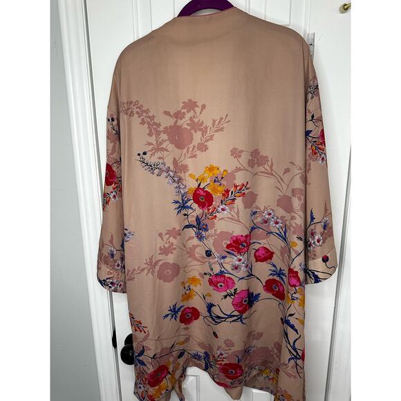 A New Day XL XXL WHIMSICAL FLORAL DUSTER COVER UP TOP (no belt) - Picture 7 of 8